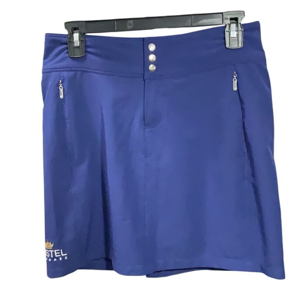 Kastel Denmark Athletic Tennis Skort Blue Zip Pockets Casual Size US 4